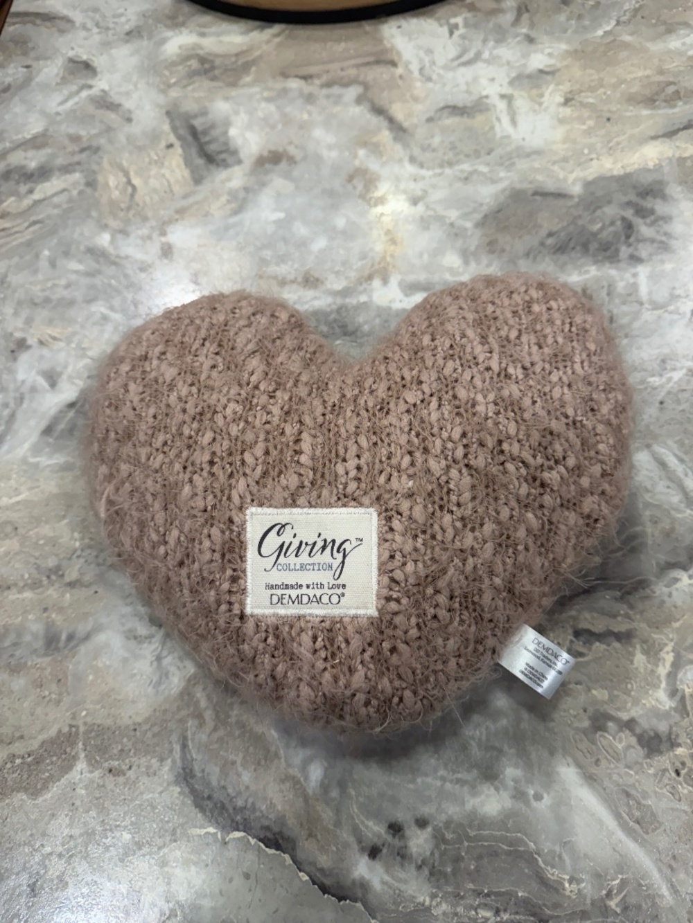 Demdaco Camel brown Giving Heart 11X10 Plush Throw